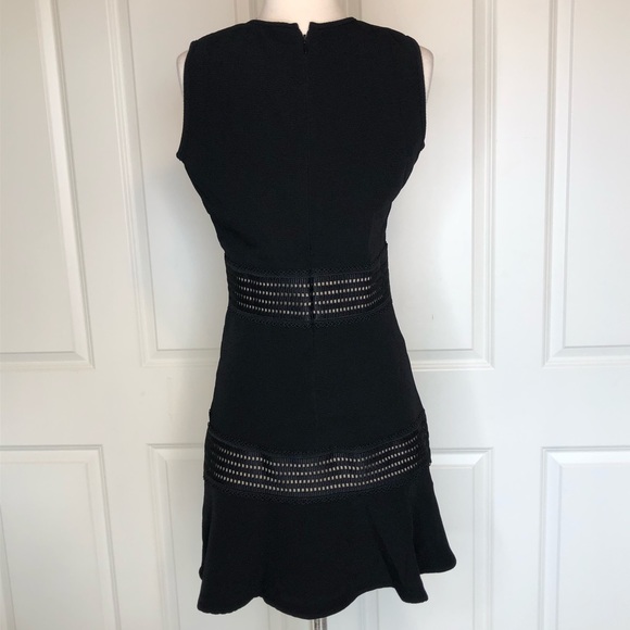 SANDRO Dress 2 Black Eyelet Tie Bow A-line Tulip Sleeveless Paris XS cocktail - Picture 4 of 8